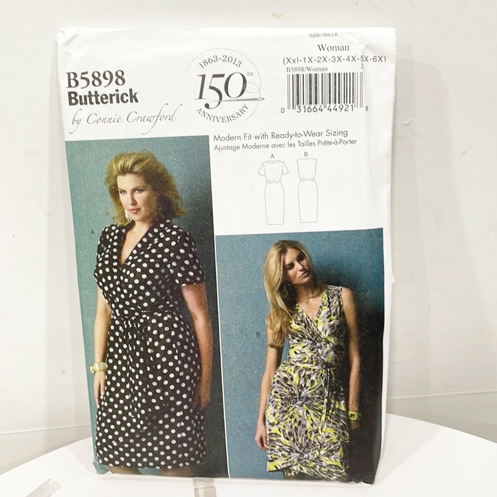 NEW Butterick Sewing Pattern B5898 Womens Dress Sz Xxl-6X Uncut Factory Folded‎